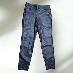 J. Crew Black Feux Leather Leggings Sz M